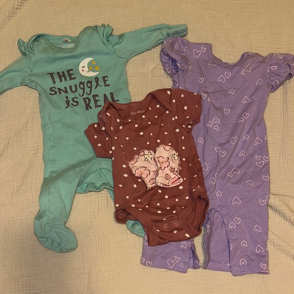 Okie Dokie One Piece Set - Teal, Mauve and Light Purple - Picture 1 of 5